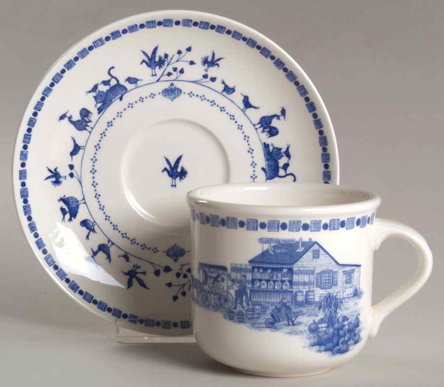 An America For All Seasons Flat Cup & Saucer Set by Nikko-1