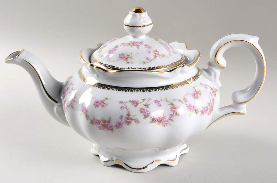 Bridal Rose Teapot & Lid by NC West Germany-1