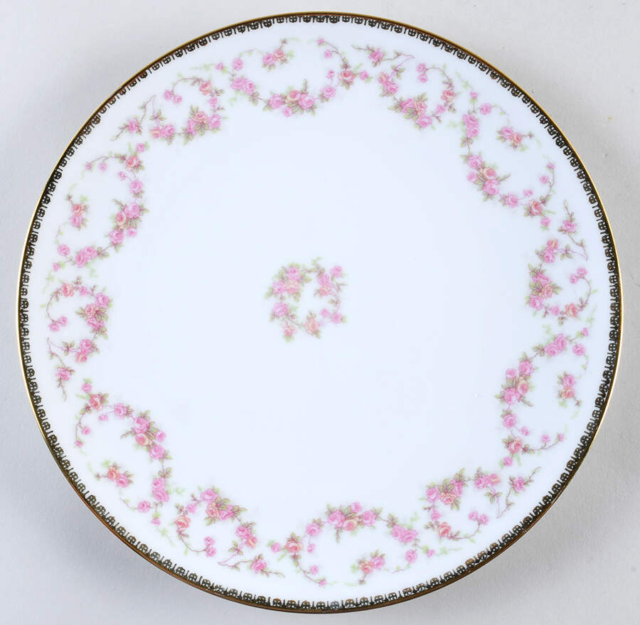 Bridal Rose Coupe Dinner Plate by NC West Germany-1