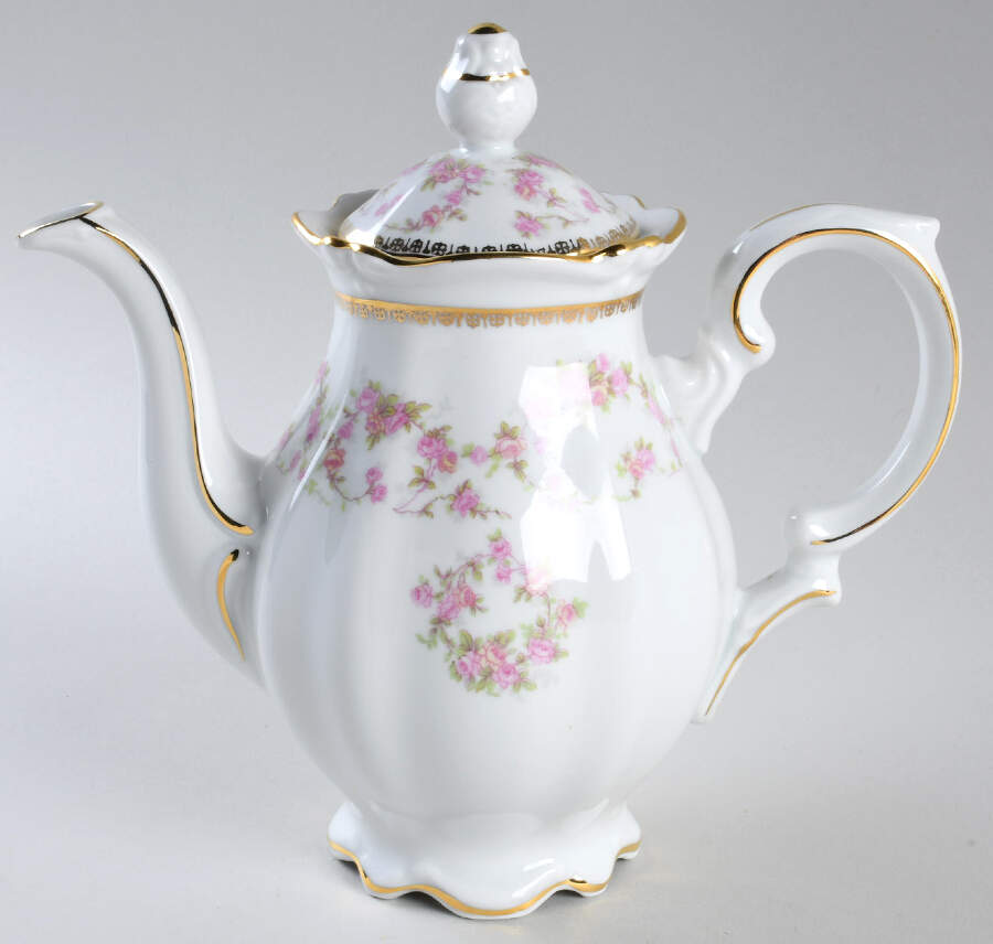 Bridal Rose Coffee Pot & Lid by NC West Germany-1