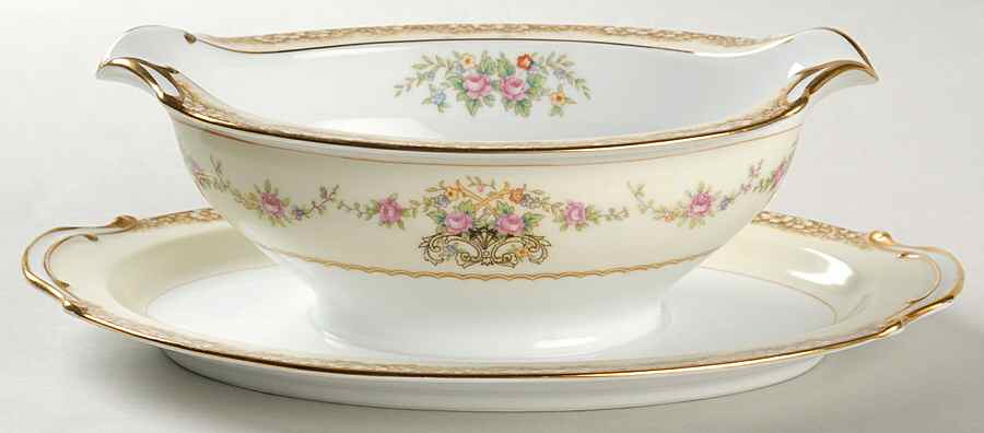 N1848 Gravy Boat with Attached Underplate by Noritake-1