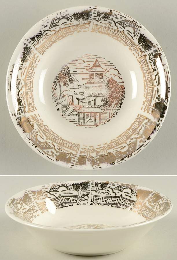 Golden Willow Fruit/Dessert (Sauce) Bowl by Nasco China (USA)-1