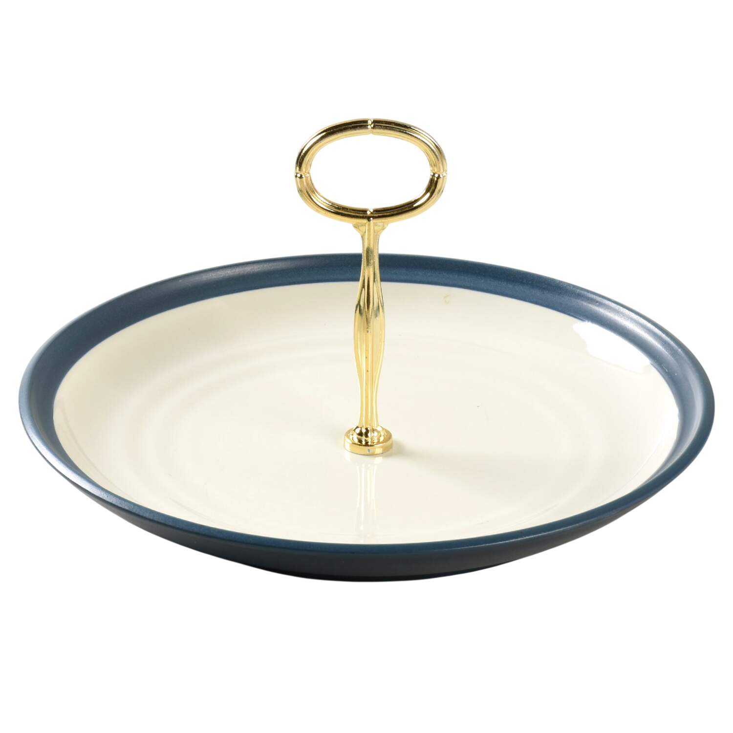 Sierra Blue Round Serving Plate with Center Handle (Dp) Hc by Noritake-1