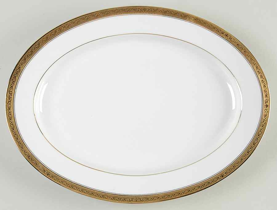 Signature Gold 13" Oval Serving Platter by Noritake-1