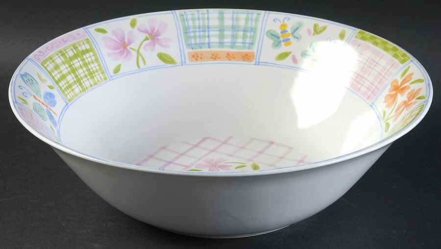 Butterfly Quilt 10" Large Salad Serving Bowl by Noble Excellence-1