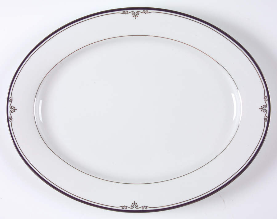 Grand Opera Platinum 14" Oval Serving Platter by Nikko-1