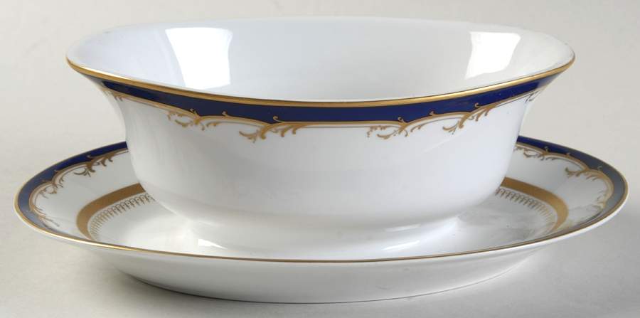 Blue Moon Gravy Boat with Attached Underplate by Nikko-1