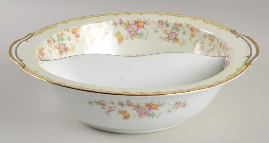 Columbine (No #) Round Divided Vegetable Bowl by Noritake-1