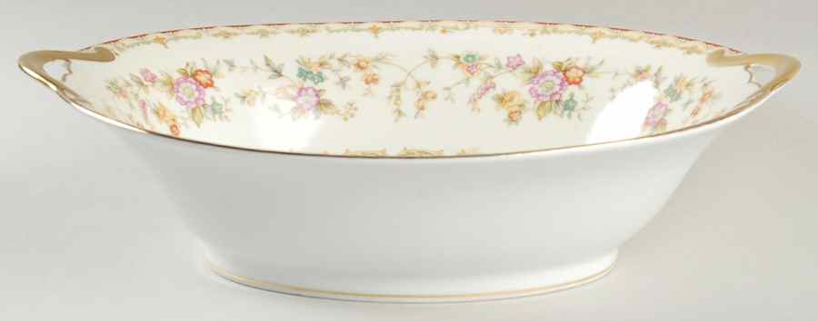 Columbine (No #) 10" Oval Vegetable Bowl by Noritake-1