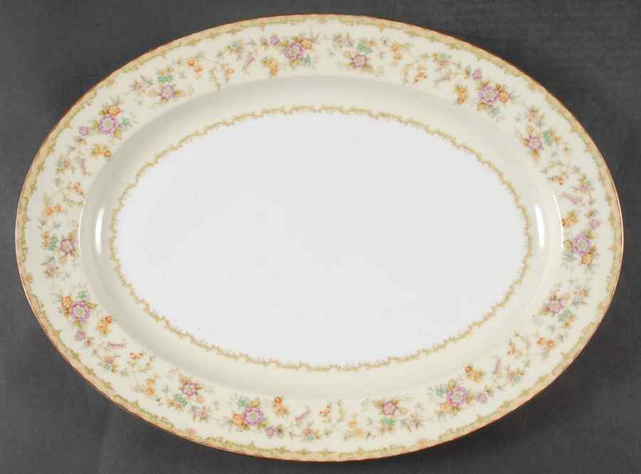 Columbine (No #) 16" Oval Serving Platter by Noritake-1