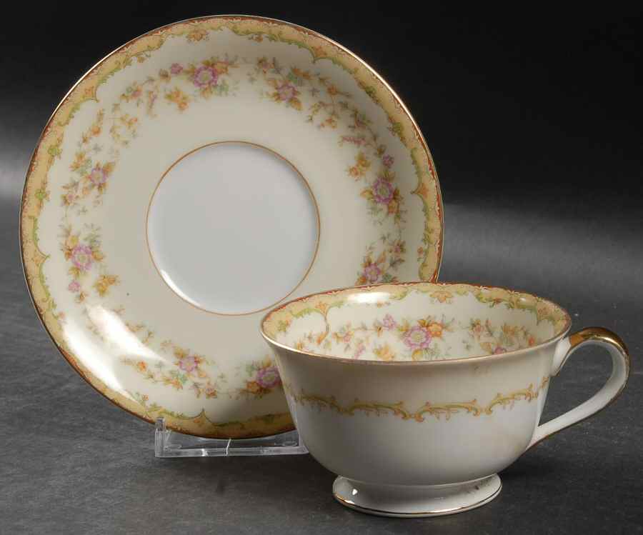 Columbine (No #) Footed Cup & Saucer Set by Noritake-1