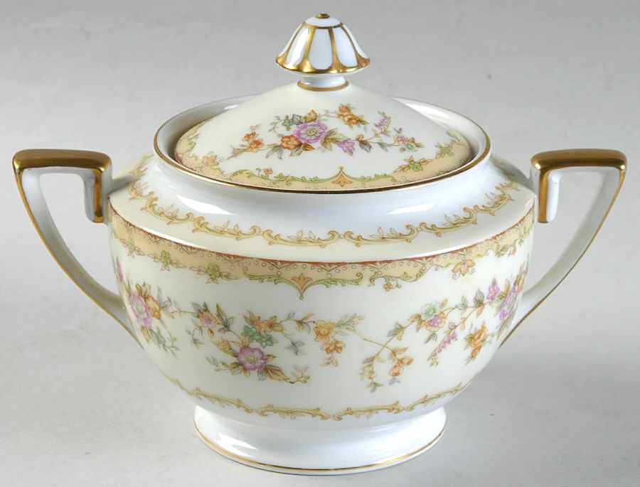 Columbine (No #) Sugar Bowl & Lid by Noritake-1