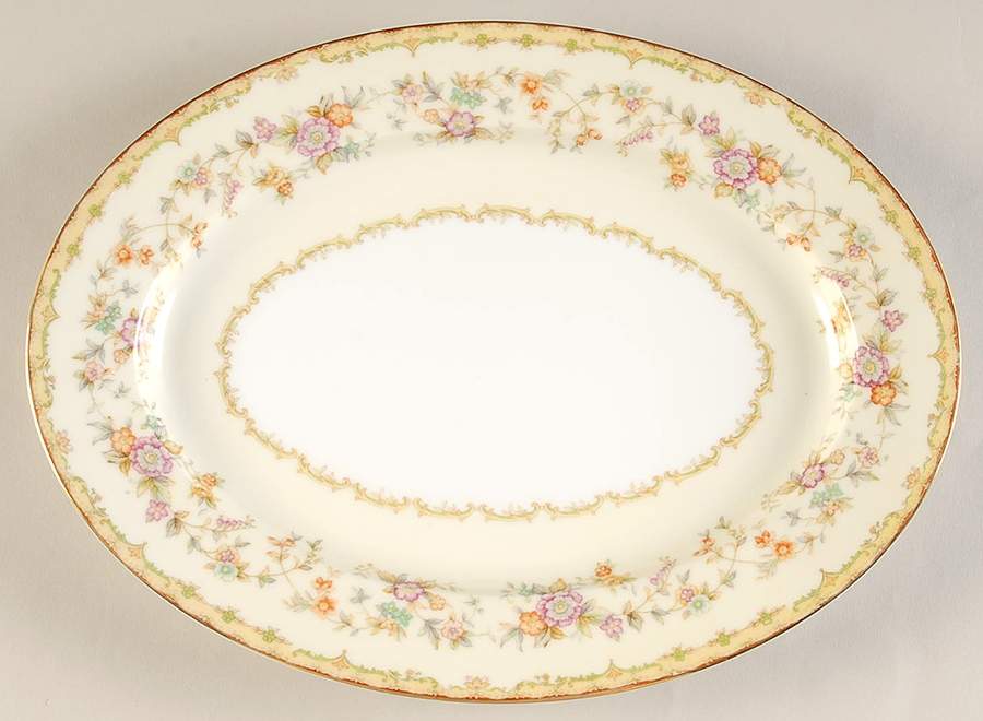 Columbine (No #) 11" Oval Serving Platter by Noritake-1