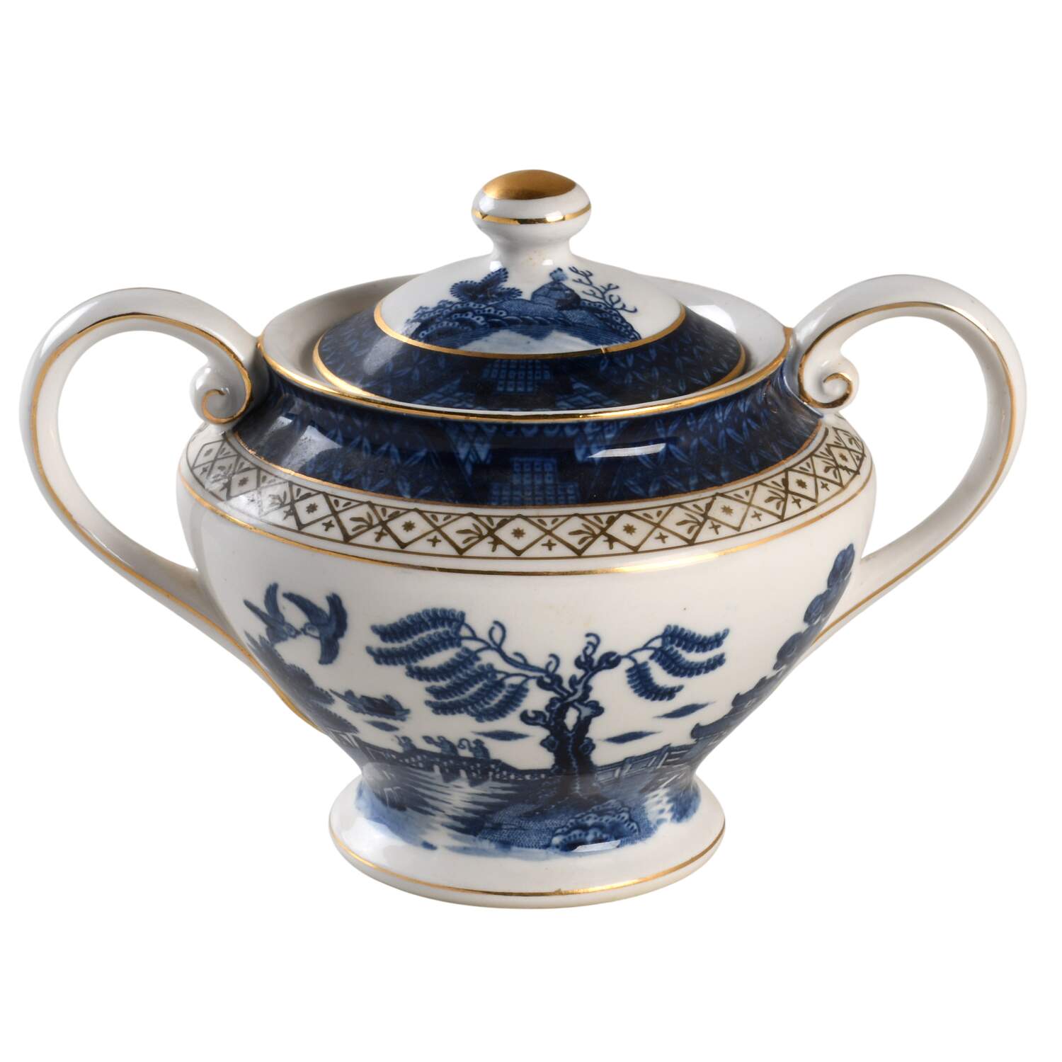 Blue Willow Sugar Bowl & Lid by Nikko-1