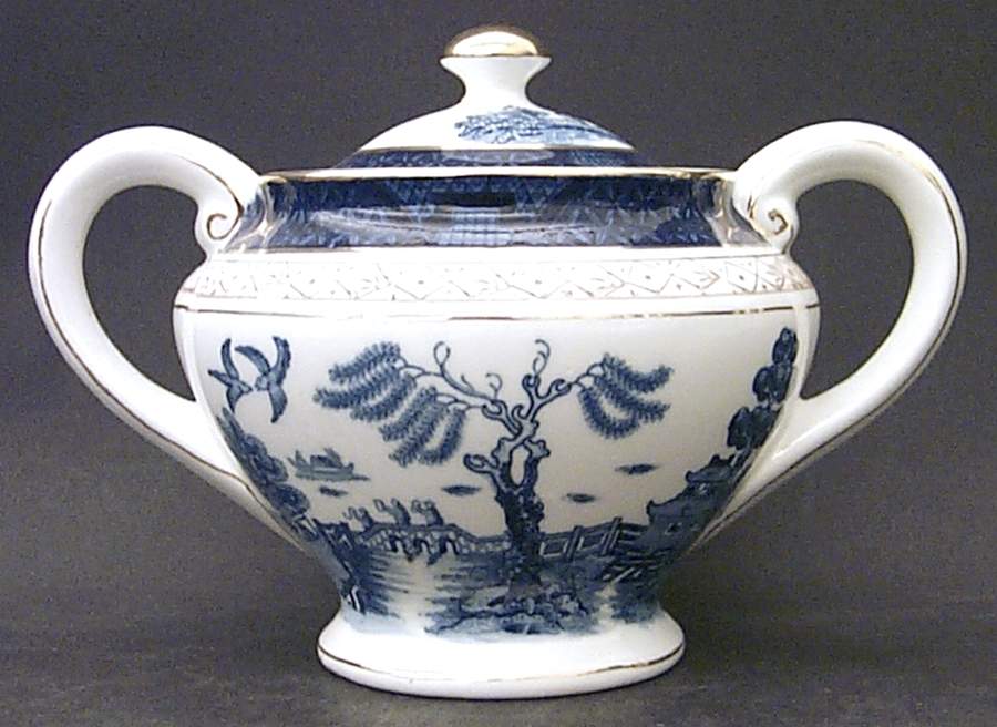 Blue Willow Sugar Bowl & Lid by Nikko-1
