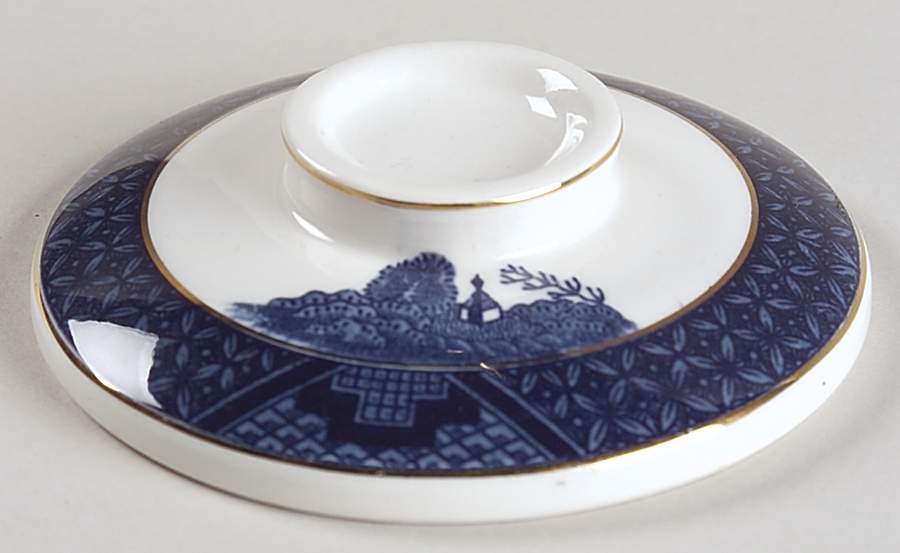 Blue Willow Lid for Rice Bowl by Nikko-1