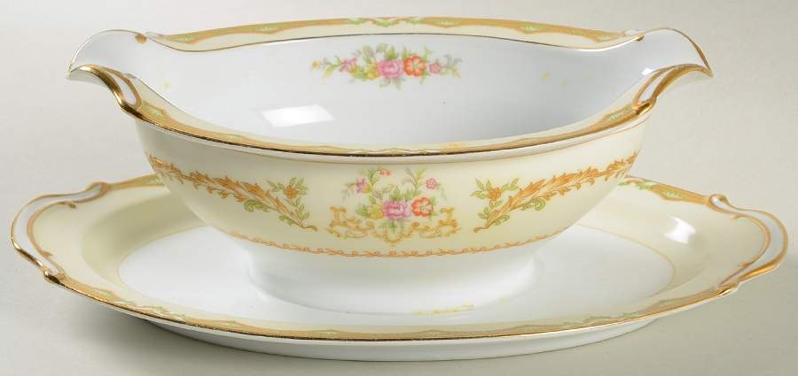 N1933 Gravy Boat with Attached Underplate by Noritake-1