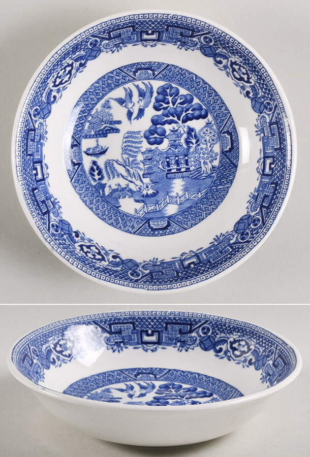 Willow Blue (No Gold Trim) Fruit/Dessert (Sauce) Bowl by North Stafforsdhire-1