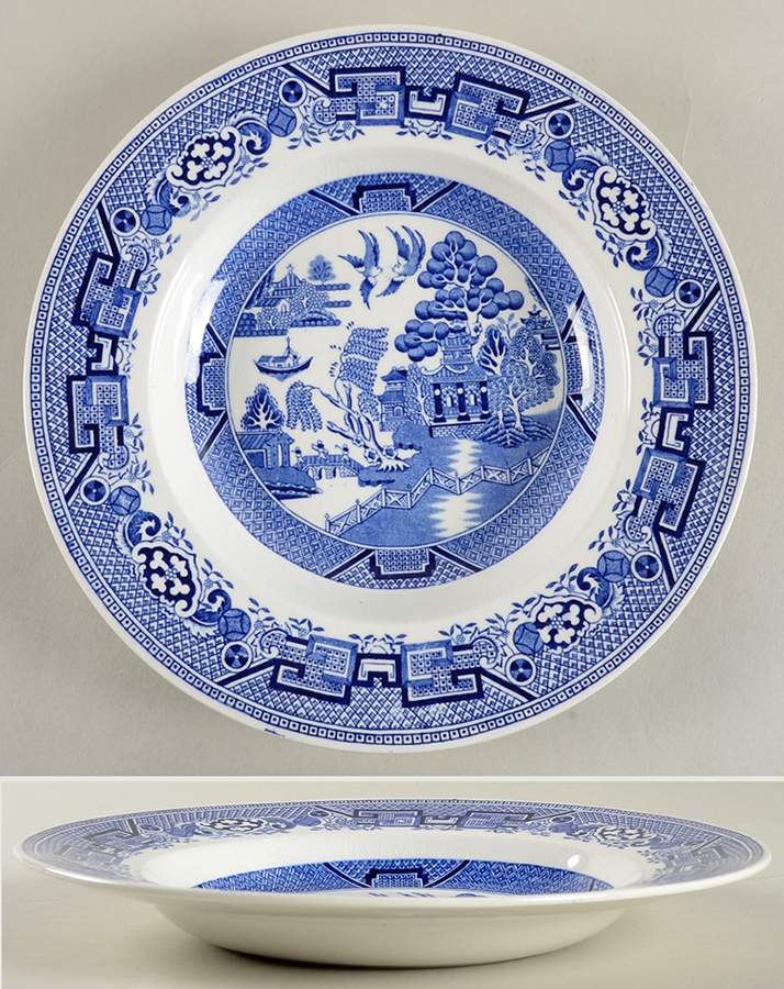 Willow Blue (No Gold Trim) Rim Soup Bowl by North Stafforsdhire-1