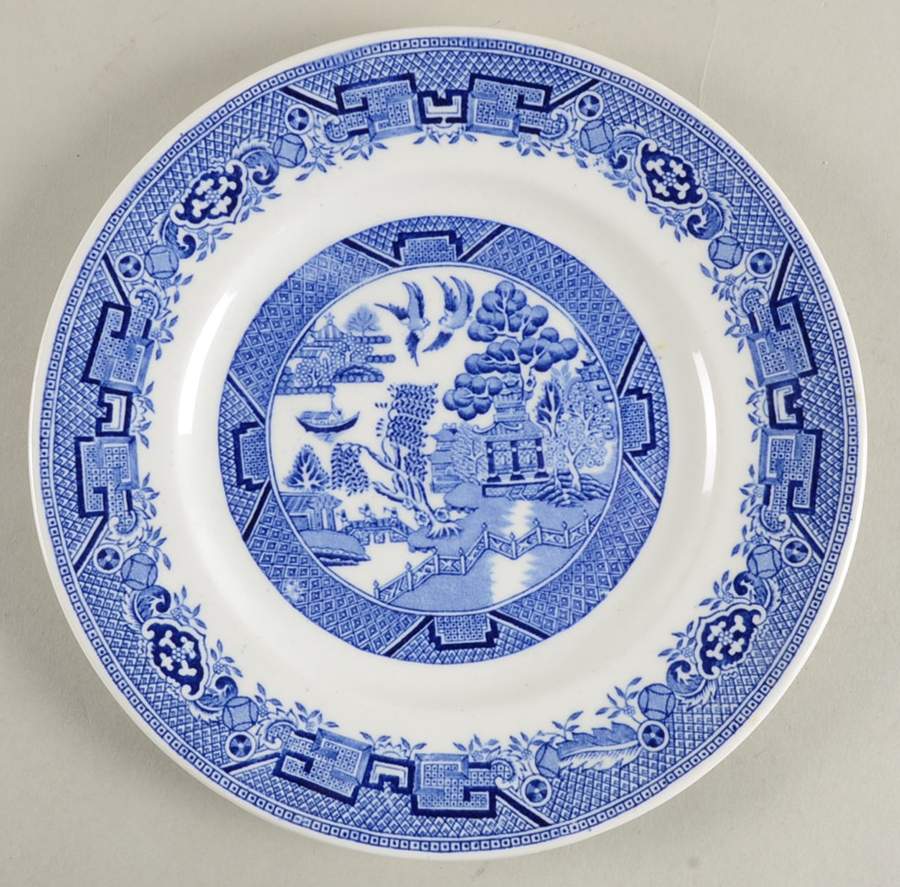 Willow Blue (No Gold Trim) Dessert/Pie Plate by North Stafforsdhire-1