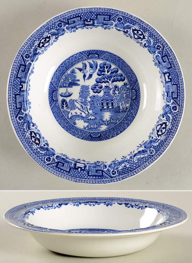 Willow Blue (No Gold Trim) Rim Cereal Bowl by North Stafforsdhire-1