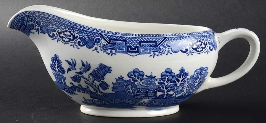 Willow Blue (No Gold Trim) Gravy Boat by North Stafforsdhire-1