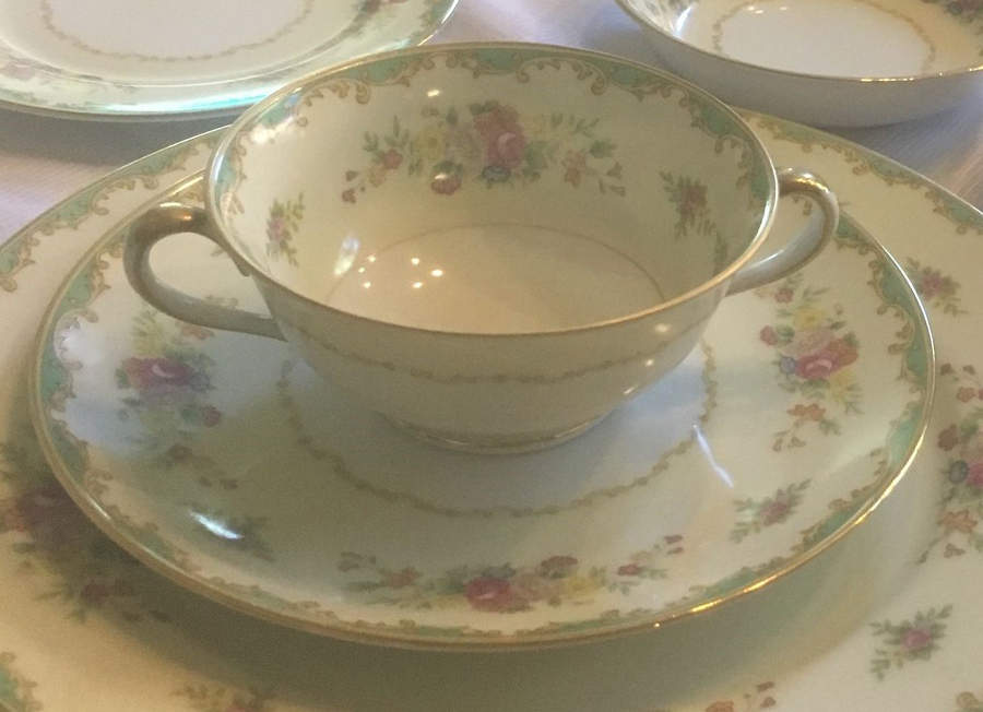 N1957 Footed Cream Soup Bowl & Saucer Set by Noritake-1