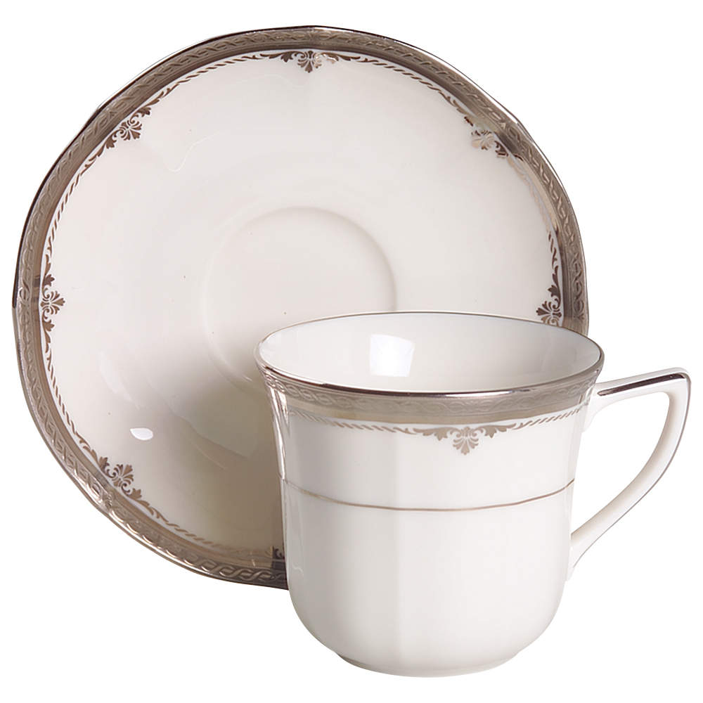 Stratford Platinum Flat Cup & Saucer Set by Noritake-1