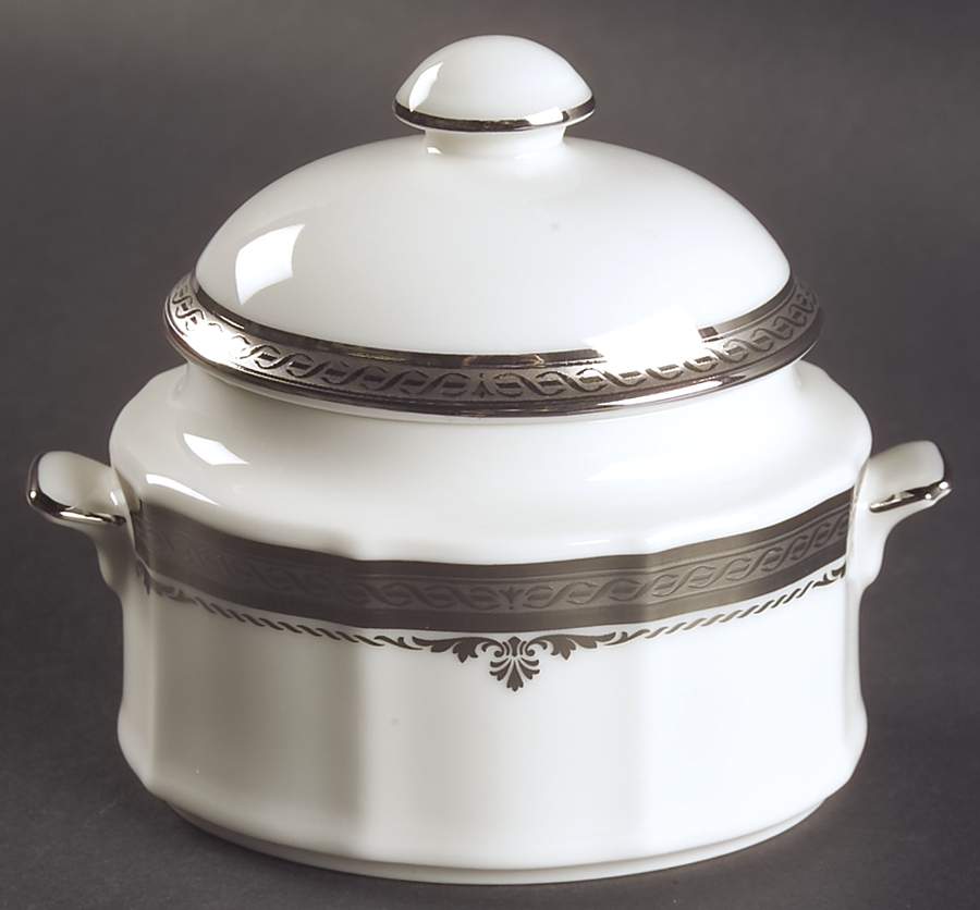 Stratford Platinum Sugar Bowl & Lid by Noritake-1