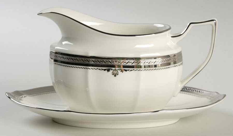 Stratford Platinum Gravy Boat & Underplate by Noritake-1