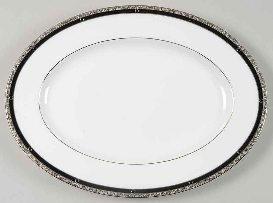 Patrina Platinum 12" Oval Serving Platter by Noritake-1