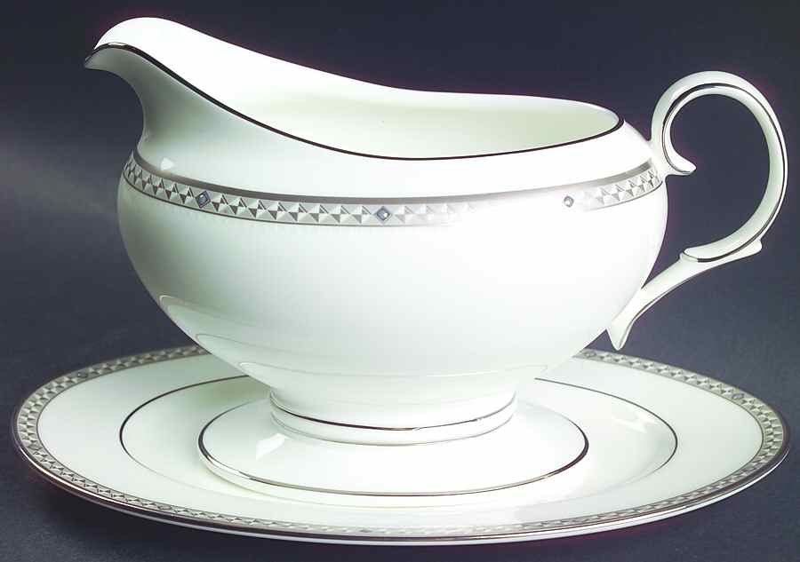 Pearl Odyssey Gravy Boat & Underplate (Relish/Butter) by Noritake-1