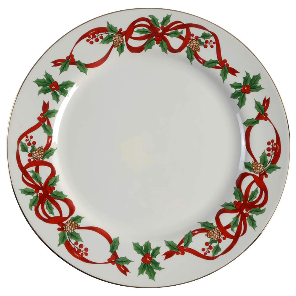 12 Days of Christmas (Red Ribbons, Gold Trim) Dinner Plate by Noble Excellence-1