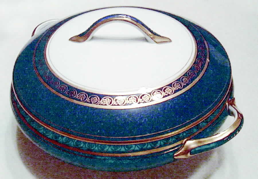 4808  Round Covered Vegetable by Norfolk Pottery-1