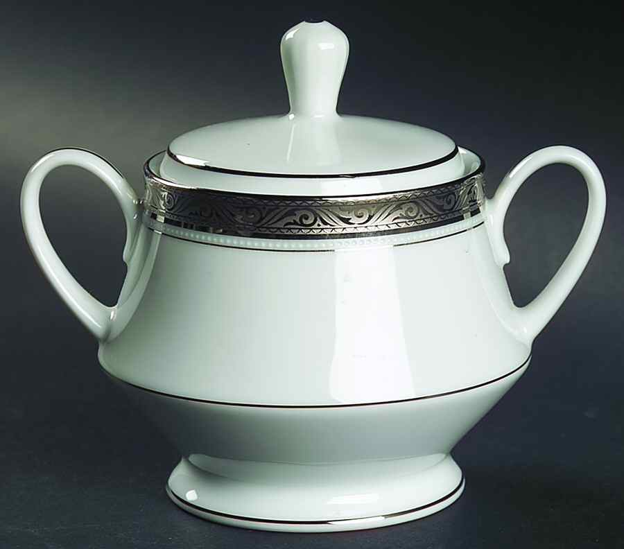 Majestic Platinum Sugar Bowl & Lid by Noritake-1