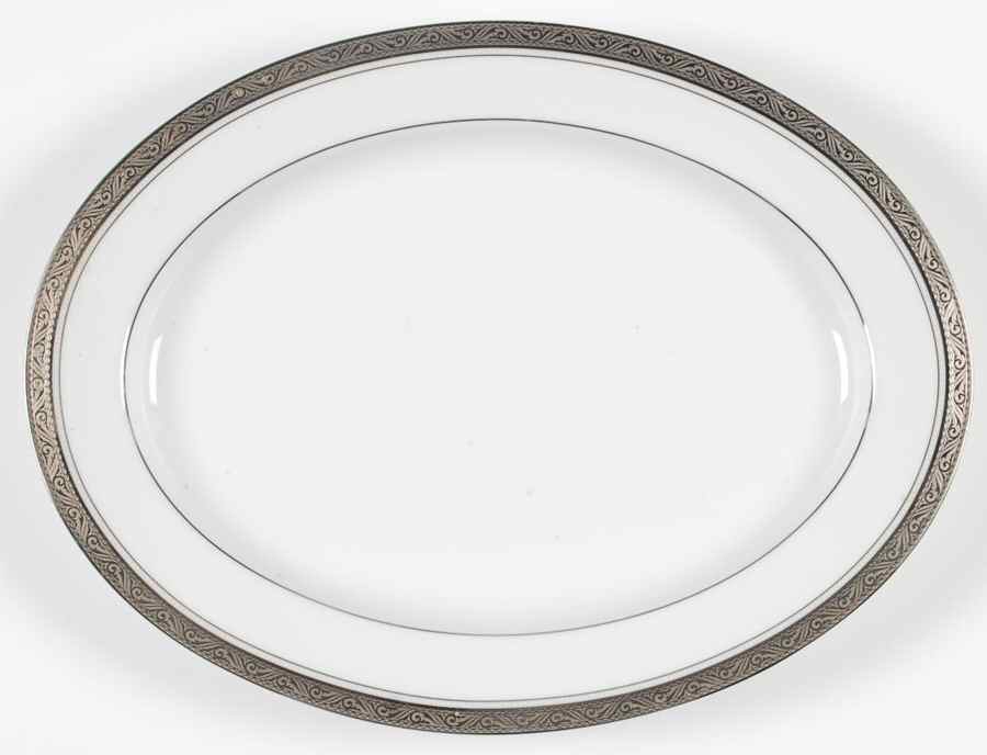 Majestic Platinum 13" Oval Serving Platter by Noritake-1