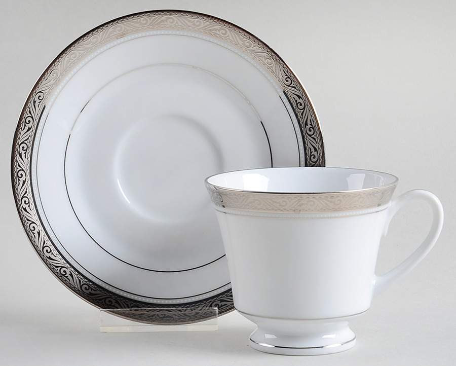 Majestic Platinum Footed Cup & Saucer Set by Noritake-1