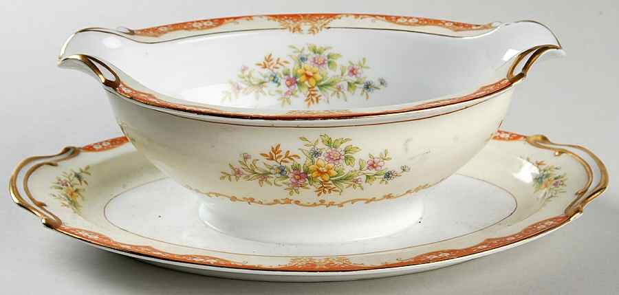 N2027 Gravy Boat with Attached Underplate by Noritake-1