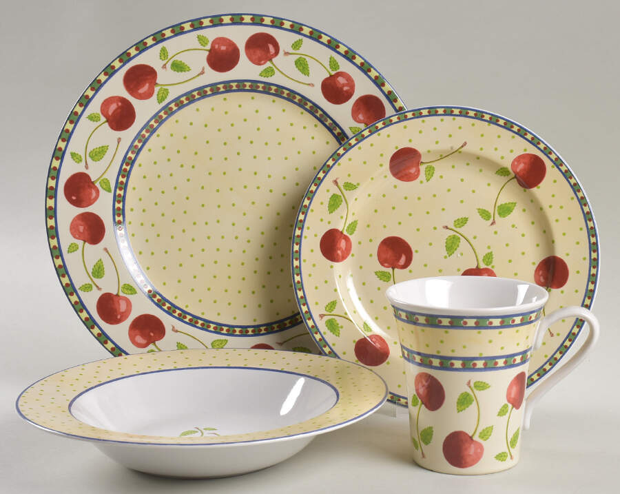Cherries Jubilee 4 Piece Place Setting by Noble Excellence-1
