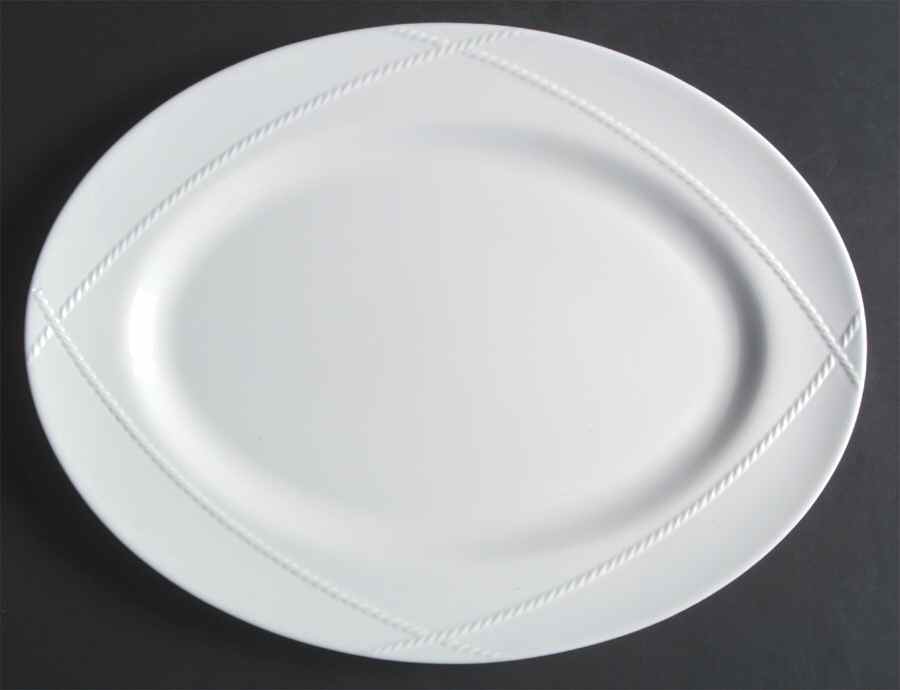 Classic Braid 15" Oval Serving Platter by Nikko-1
