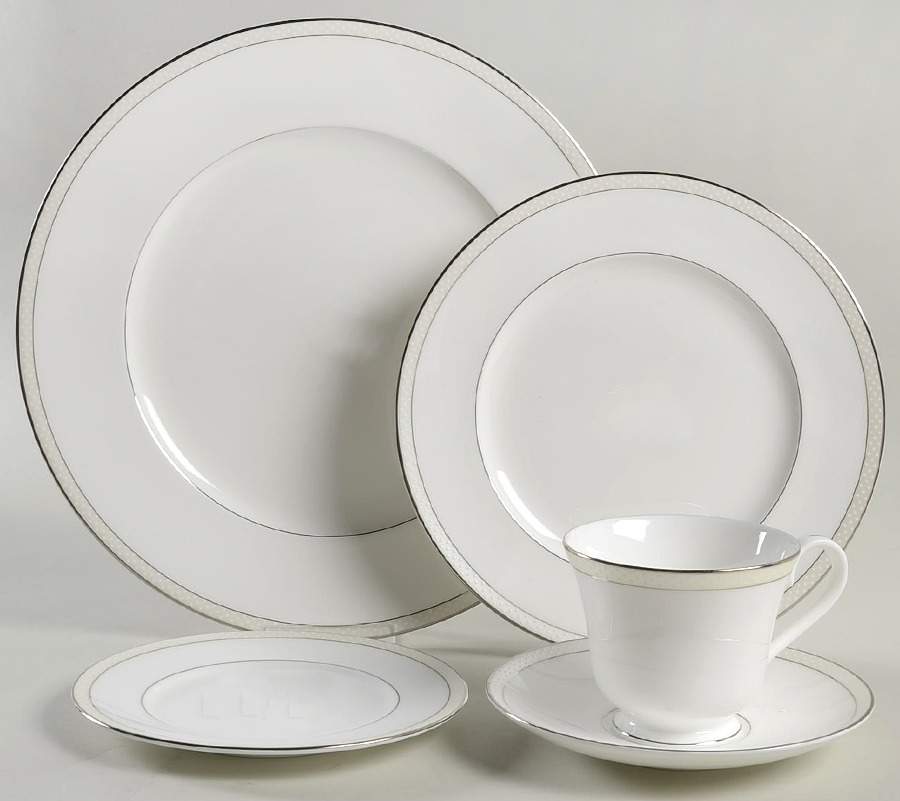 Platinum Beaded Pearl 5 Piece Place Setting by Nikko-1