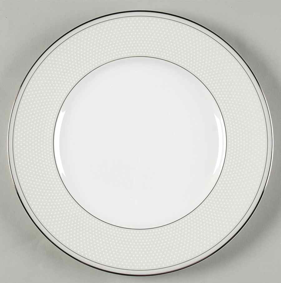 Platinum Beaded Pearl Accent Luncheon Plate by Nikko-1