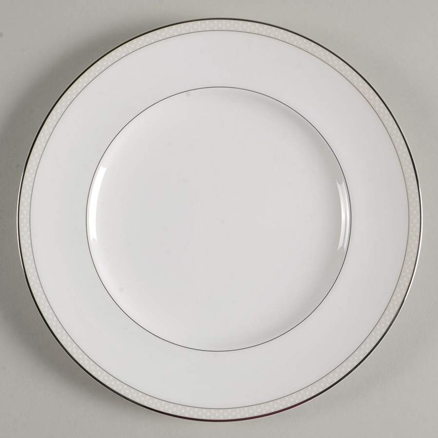 Platinum Beaded Pearl Luncheon Plate by Nikko-1