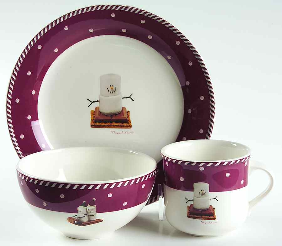 Let It S'More (3 Piece) Kid's Set (Includes Plate,Bowl & Mug) by Nikko-1