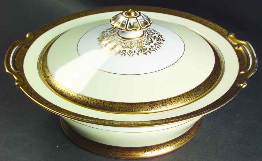 Goldkin (No #) Round Covered Vegetable by Noritake-1