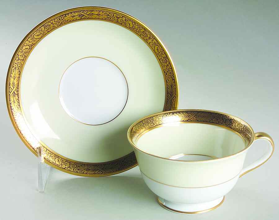 Goldkin (No #) Footed Cup & Saucer Set by Noritake-1