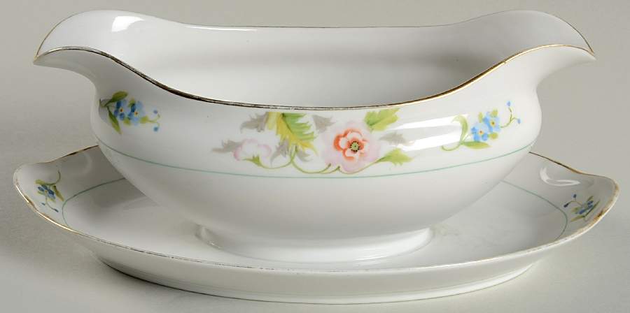 N400 Gravy Boat with Attached Underplate by Noritake-1