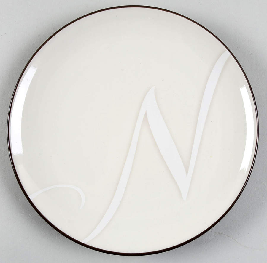 Colorwave Chocolate Accent Salad Plate Mono "N" by Noritake-1