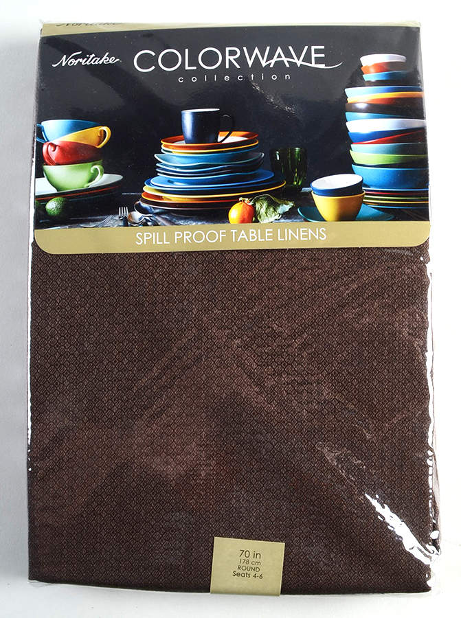 Colorwave Chocolate 70" Round Tablecloth by Noritake-1