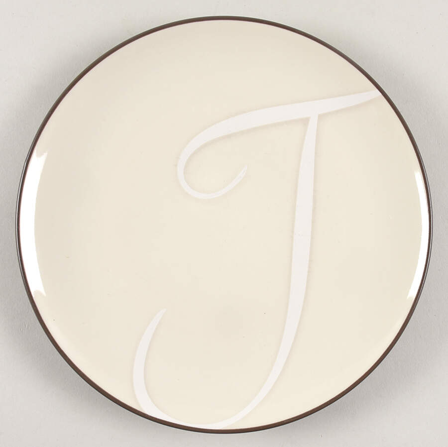 Colorwave Chocolate Accent Salad Plate Mono "J" by Noritake-1